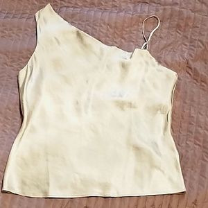 Elegant Cream/Pale Ballet Pink One-Shoulder Women's Top